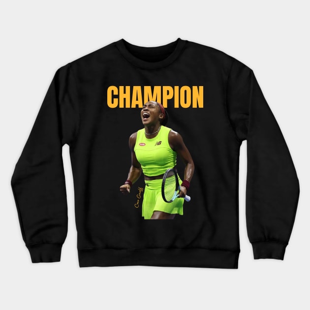 Coco Gauff Tennis player USA Open Crewneck Sweatshirt by Danemilin